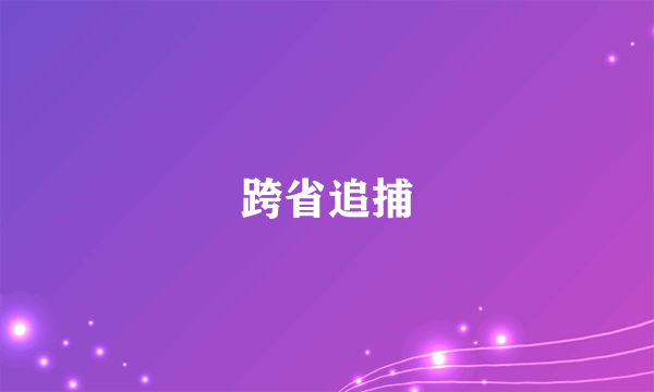 跨省追捕