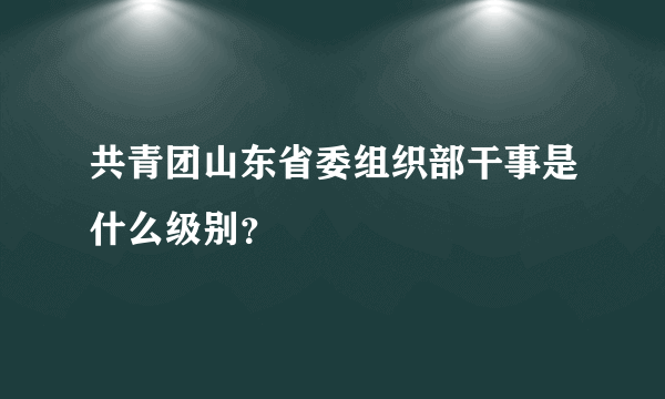 共青团山东省委组织部干事是什么级别？