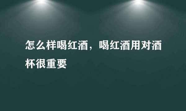 怎么样喝红酒，喝红酒用对酒杯很重要