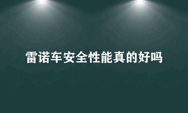 雷诺车安全性能真的好吗
