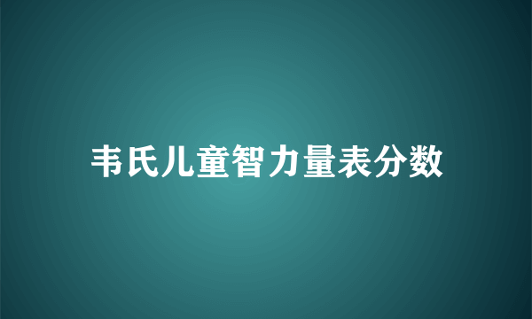 韦氏儿童智力量表分数