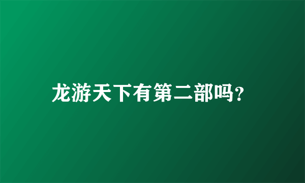 龙游天下有第二部吗？