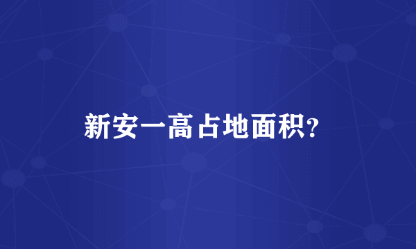 新安一高占地面积？