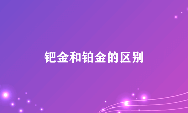钯金和铂金的区别