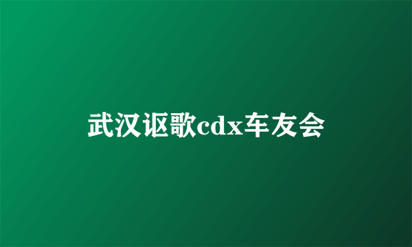 武汉讴歌cdx车友会