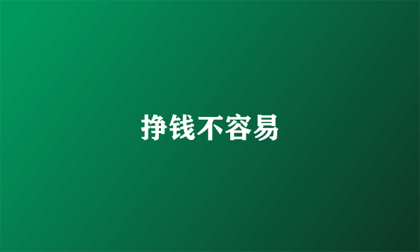 挣钱不容易