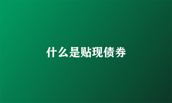 什么是贴现债券