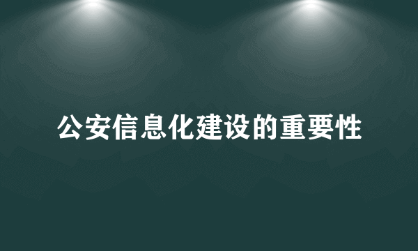公安信息化建设的重要性
