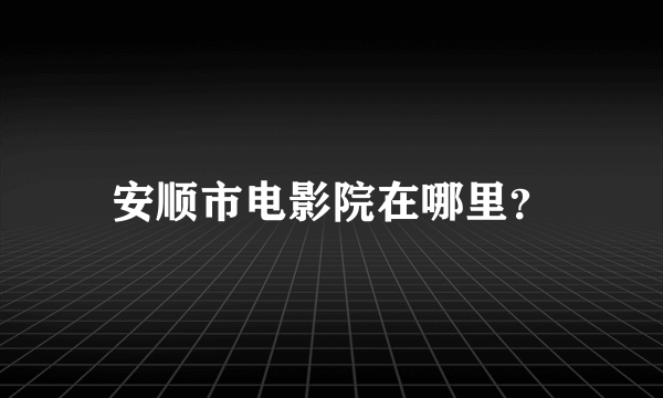 安顺市电影院在哪里？