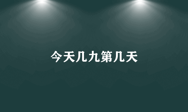 今天几九第几天