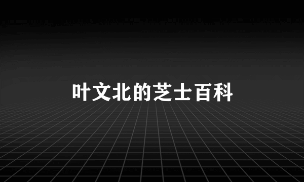 叶文北的芝士百科
