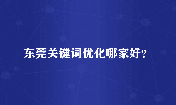 东莞关键词优化哪家好？