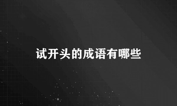 试开头的成语有哪些