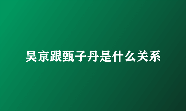 吴京跟甄子丹是什么关系