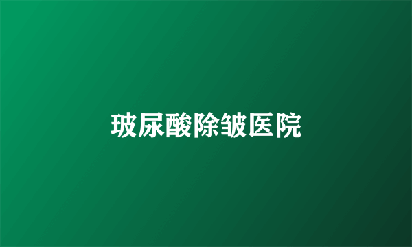 玻尿酸除皱医院