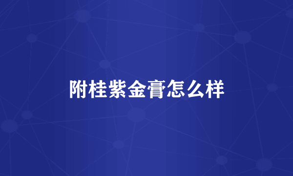 附桂紫金膏怎么样