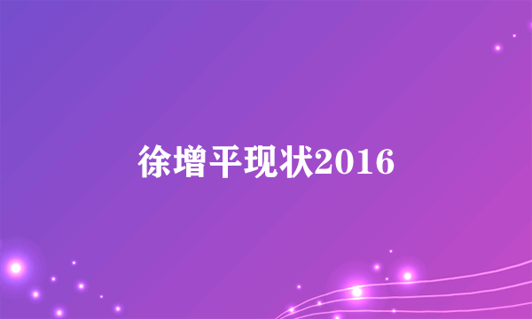 徐增平现状2016