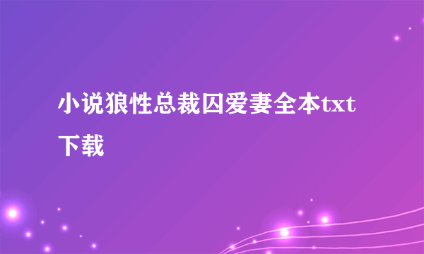 小说狼性总裁囚爱妻全本txt下载