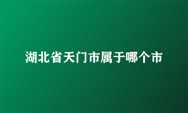 湖北省天门市属于哪个市