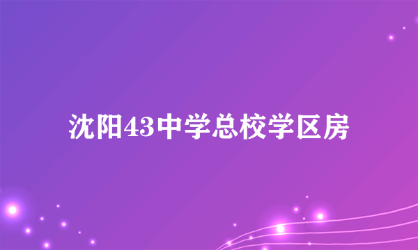 沈阳43中学总校学区房