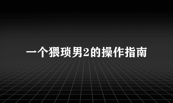 一个猥琐男2的操作指南