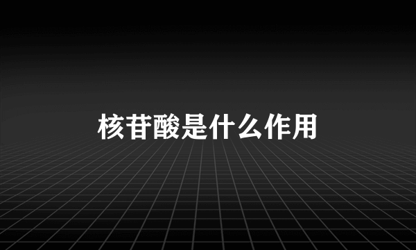 核苷酸是什么作用