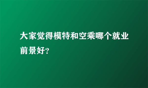 大家觉得模特和空乘哪个就业前景好？