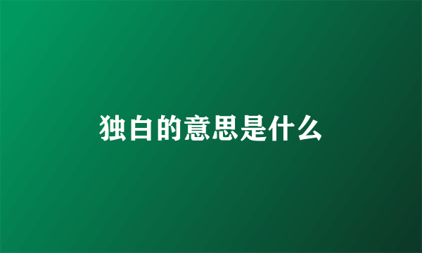 独白的意思是什么