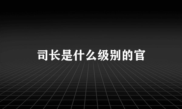 司长是什么级别的官