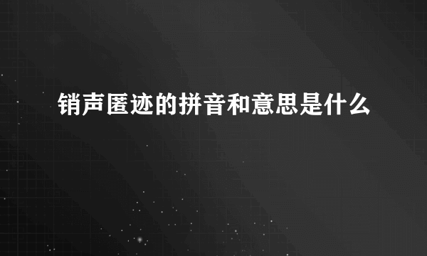 销声匿迹的拼音和意思是什么
