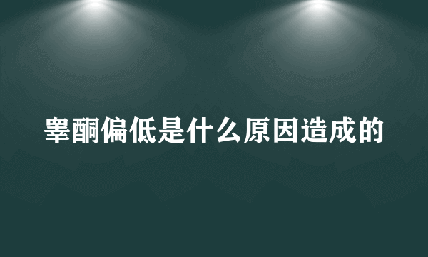睾酮偏低是什么原因造成的