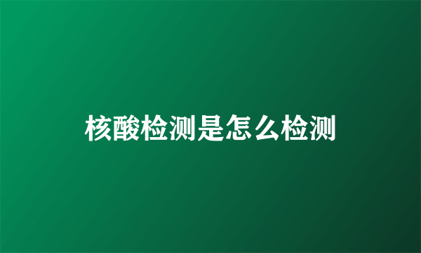 核酸检测是怎么检测