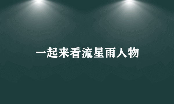 一起来看流星雨人物