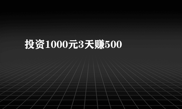 投资1000元3天赚500