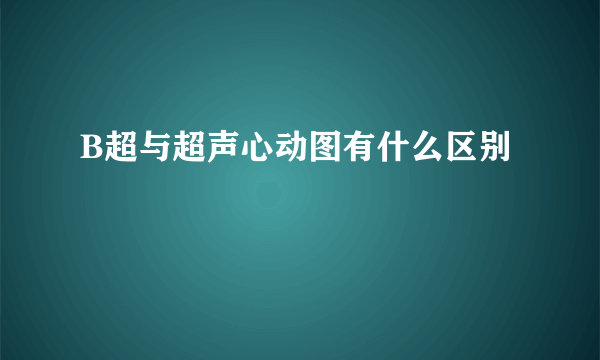 B超与超声心动图有什么区别
