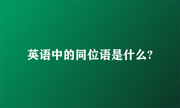 英语中的同位语是什么?