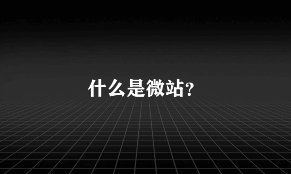 什么是微站？