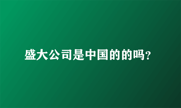 盛大公司是中国的的吗？