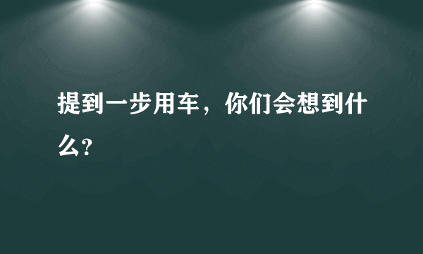 提到一步用车，你们会想到什么？