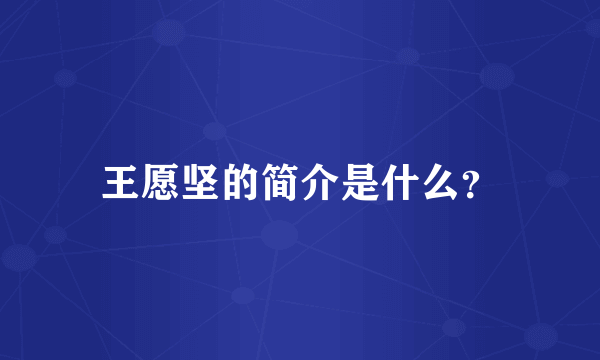 王愿坚的简介是什么？