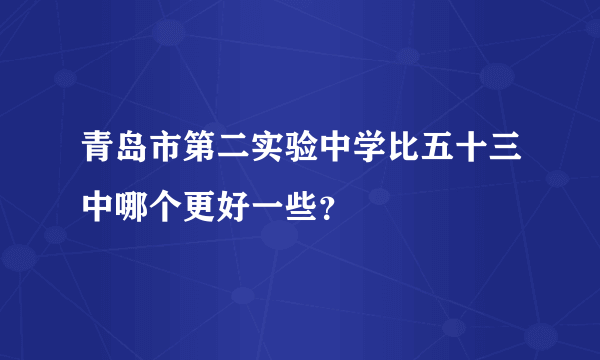 青岛市第二实验中学比五十三中哪个更好一些？