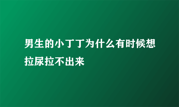 男生的小丁丁为什么有时候想拉尿拉不出来