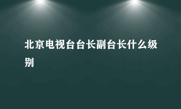 北京电视台台长副台长什么级别