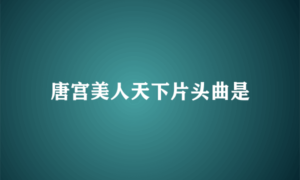 唐宫美人天下片头曲是