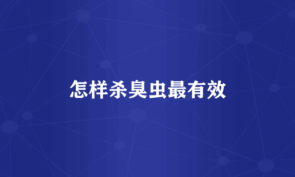 怎样杀臭虫最有效
