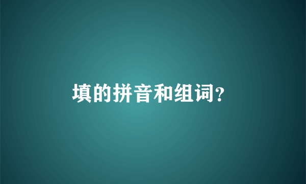 填的拼音和组词？