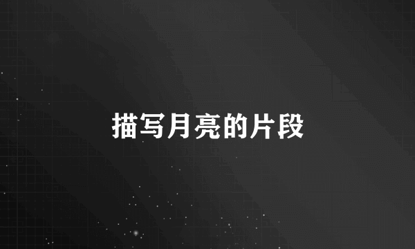 描写月亮的片段