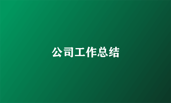 公司工作总结