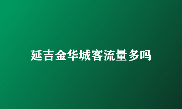 延吉金华城客流量多吗