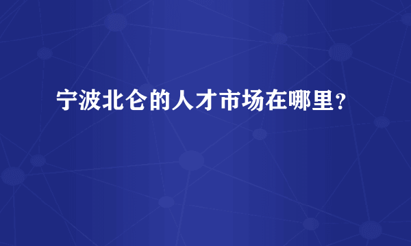 宁波北仑的人才市场在哪里？